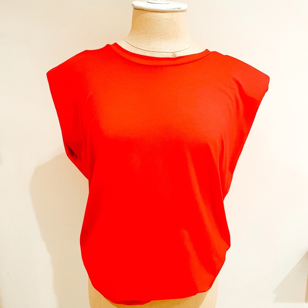 Red Shoulder Pad T-Shirt